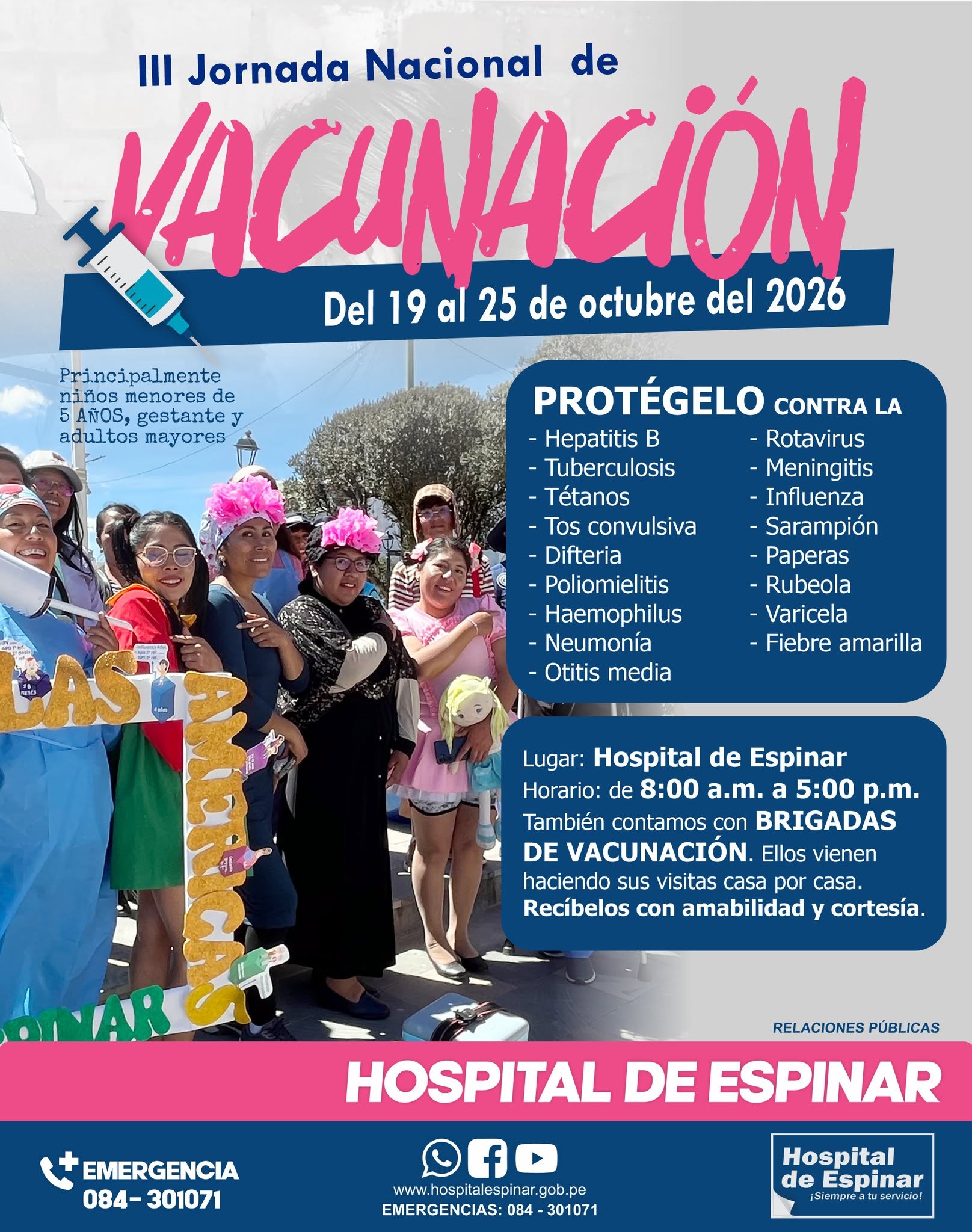 HOSPITAL DE ESPINAR SE SUMA A LA III JORNADA NACIONAL DE VACUNACIÓN 2026