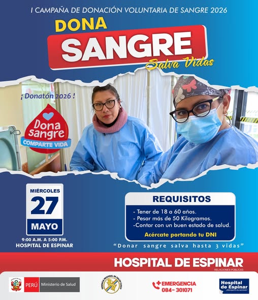 MIÉRCOLES 27 DE MAYO, I CAMPAÑA DE DONACIÓN VOLUNTARIA DE SANGRE 2026